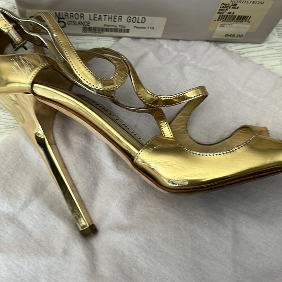 Jimmy Choo Gold Heels - Picture 5 of 8